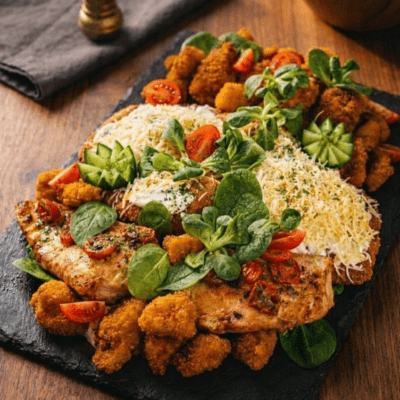 Családi Lakoma bőségtál rántott húsokkal